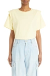 Isabel Marant Zelitos Short Sleeve Cotton T-shirt In Light Yellow