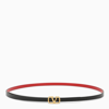 Valentino Garavani Vlogo Buckle Reversible Leather Belt In Black