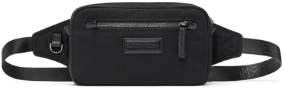 Emporio Armani Black Logo Belt Bag In Brown
