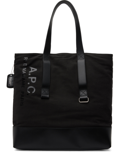 A.p.c. Sense Logo-print Cotton Tote Bag In Black