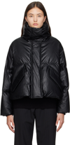 MM6 MAISON MARGIELA BLACK EMBROIDERED FAUX-LEATHER DOWN JACKET
