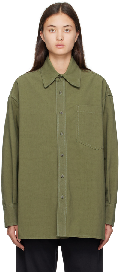 Mm6 Maison Margiela Khaki Patch Pocket Shirt In 709 Fadded Grey