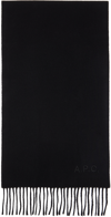 Apc Black Alix Embroidered Scarf In Lzz Black