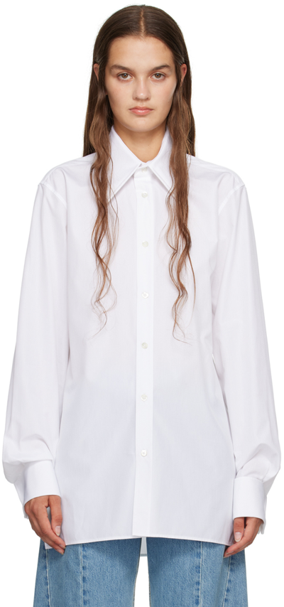 Maison Margiela Buttoned Shirt Dress In Optic White