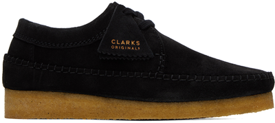 CLARKS ORIGINALS BLACK WEAVER DERBYS