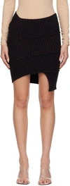 Mm6 Maison Margiela Black Asymmetric Miniskirt In 961 Black