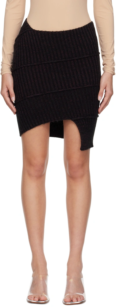 Mm6 Maison Margiela Black Asymmetric Miniskirt In 961 Black