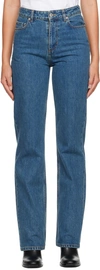 Burberry Woman Jeans Blue Size 25 Cotton, Calfskin In Classic Blue