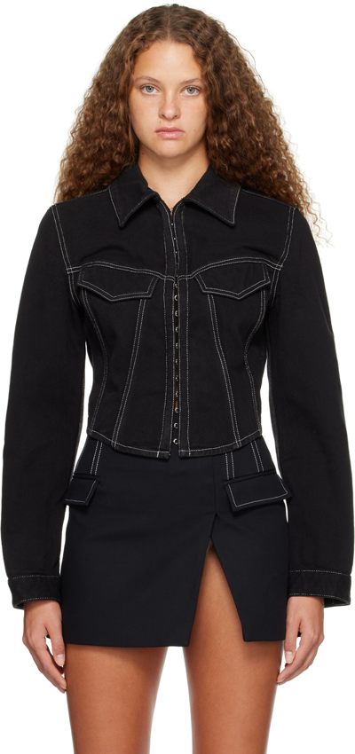 Dion Lee Black Corset Denim Jacket