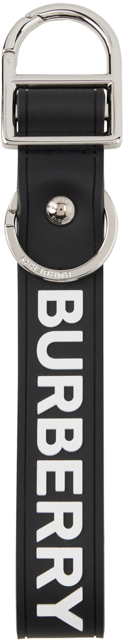 Burberry Logo-embossed Key Ring In Black