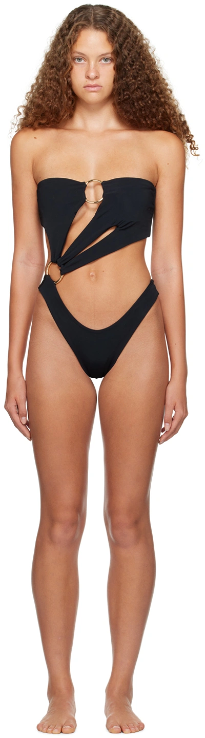 Louisa Ballou Sex Wax Strapless One-piece Swimsuit In Black