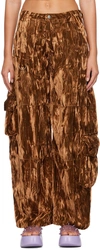 Collina Strada Printed Wide Leg Cargo Pants In Bark