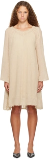 By Malene Birger Miya Frayed Linen-gauze Mini Dress In 12a Lt. Sand