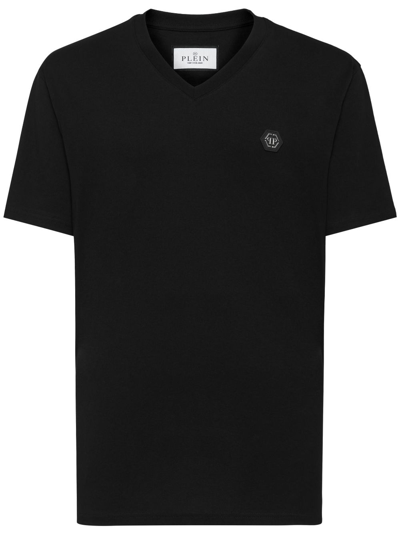 Philipp Plein T-shirt Round Neck Ss Hexagon T-shirt In Black