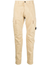 C.p. Company Tailored Mid-rise Straight Pants With Cargo Pockets In Neutrals