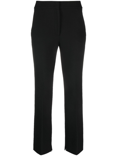Peserico High-waist Straight-leg Trousers In Black
