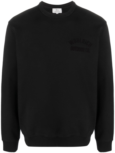 Woolrich Logo-print Cotton Sweatshirt In Black