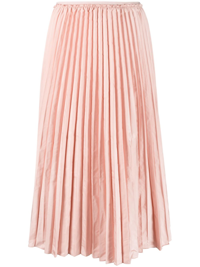 Red Valentino Elasticated Pleated Skirt In Pink