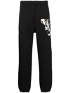 Y-3 Graphic Print Track Pants For Men And Women In Black