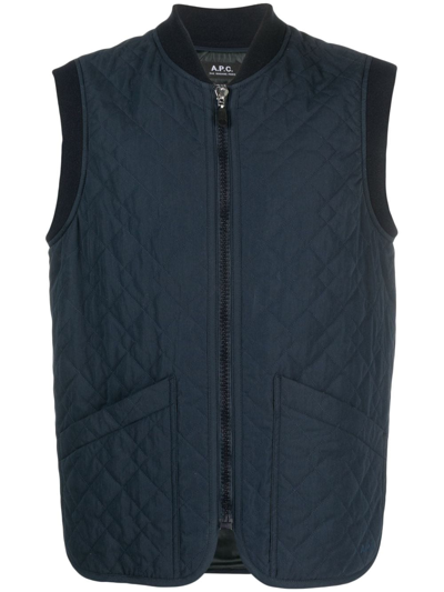 A.p.c. Silas Vest In Blue