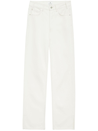 Anine Bing Slit-detail Denim Jeans In White