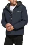 Calvin Klein Water Resistant Hooded Jacket In Navy