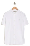 Allsaints Riviera Short Sleeve Button-up Shirt In White