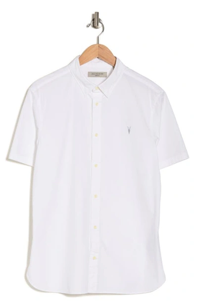 Allsaints Riviera Short Sleeve Button-up Shirt In White