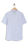 Allsaints Riviera Short Sleeve Button-up Shirt In Light Blue