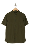 Allsaints Riviera Short Sleeve Button-up Shirt In Peat Green