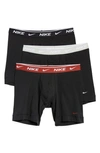 Nike Dri-fit Essential 3-pack Stretch Cotton Boxer Briefs In Black Multi Stripe