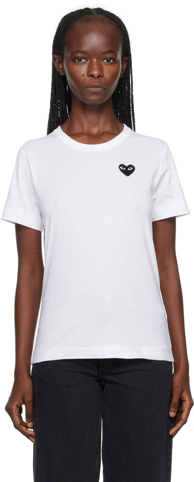 Comme Des Garçons Play White Black Heart Patch T-shirt