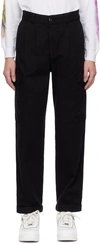 Carhartt Black Collins Trousers In Black Garment Dyed