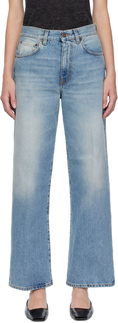 6397 Blue Wide Jeans In Broken Blue