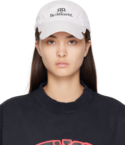 Balenciaga Logo Embroidery Baseball Cap In White