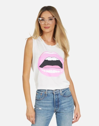 Lauren Moshi X Kel X Pink Open Lip In White