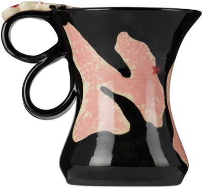 Handle With Care By Christian Moses Black & Pink New York Mug In Black W/ Pink