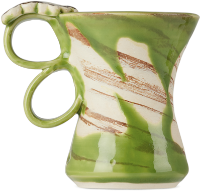 Handle With Care By Christian Moses Green New York Mug In Green W/ Marble Body