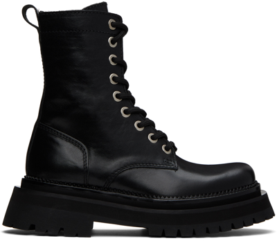 Ami Alexandre Mattiussi Black Mid Height Boots In 001 Black