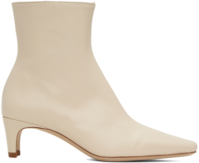 Staud Off-white Wally Ankle Boots In Cream