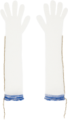 Mm6 Maison Margiela White Contrast Stitch Gloves In 100 White
