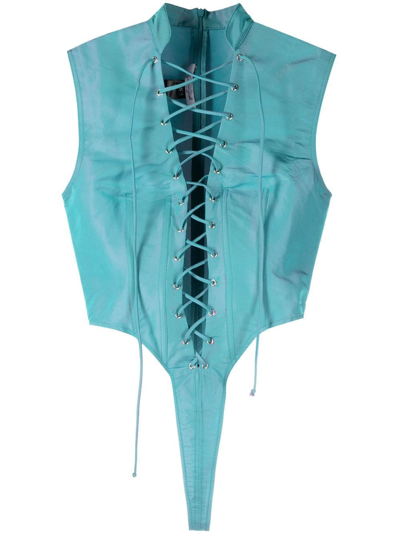 Laquan Smith Utility Bodysuit In Blue