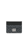 Dolce & Gabbana Logo Jacquard Card Holder In Black
