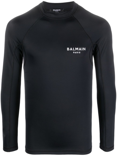 Balmain Logo-print Slim T-shirt In Black