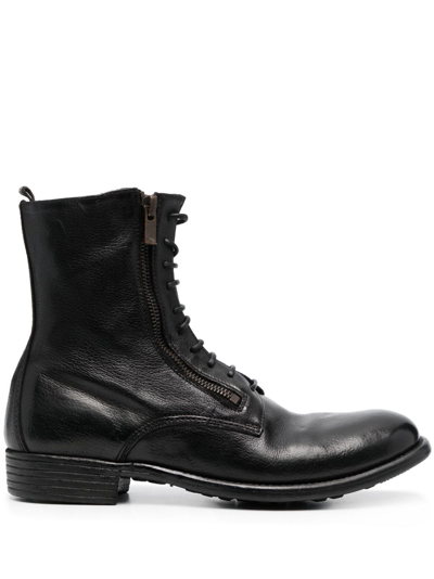 Officine Creative Lexikon 149 Leather Boots In Schwarz