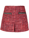 MAJE CHAIN-LINK TRIM TWEED SHORTS