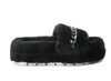 J/SLIDES BILLIE SHEARLING SLIPPERS IN BLACK