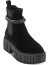 KARL LAGERFELD REIGN WOMENS SUEDE PULL ON CHELSEA BOOTS