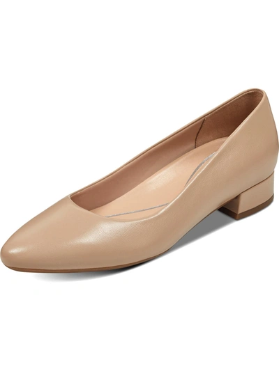 Easy Spirit Caldise Womens Leather Low Heel Block Heels In Latte
