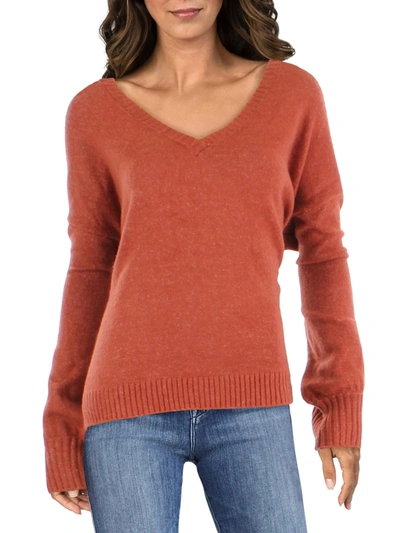 Nydj Womens Knit Ribbed Trim Pullover Sweater In Pink